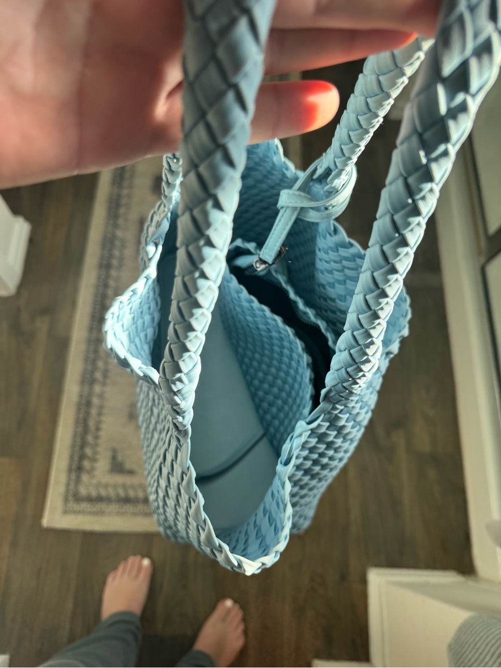 Woven Tote Bag Cornflower Blue - Picture 2 of 4